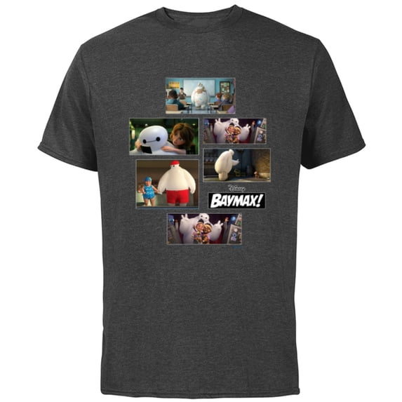 Disney Baymax! Series Scenes Big Hero 6 - Short Sleeve Cotton T-Shirt for Adults - Customized-Charcoal