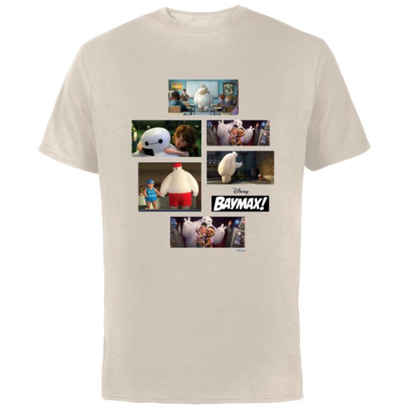 Disney Baymax! Series Scenes Big Hero 6 - Short Sleeve Cotton T-Shirt for Adults - Customized-Natural