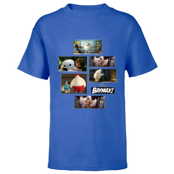 Disney Baymax! Series Scenes Big Hero 6 - Short Sleeve T-Shirt for Kids - Customized-Royal