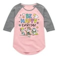 thumbnail image 1 of Disney - Be Happy Every Day - Toddler & Youth Girls Raglan Graphic T-Shirt, 1 of 5