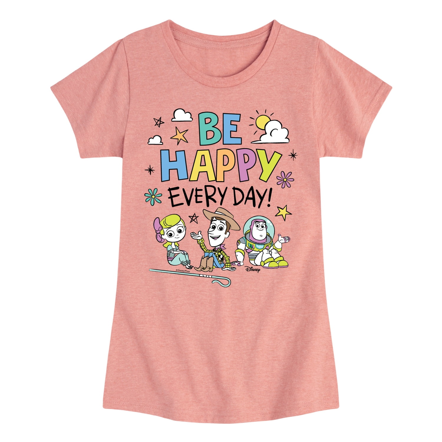 Disney - Be Happy Every Day - Toddler & Youth Girls Short Sleeve ...