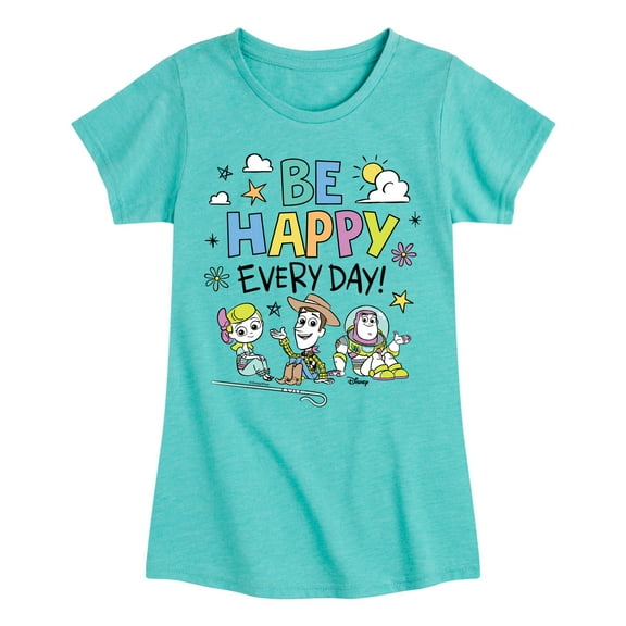 Disney - Be Happy Every Day - Toddler & Youth Girls Short Sleeve Graphic T-Shirt