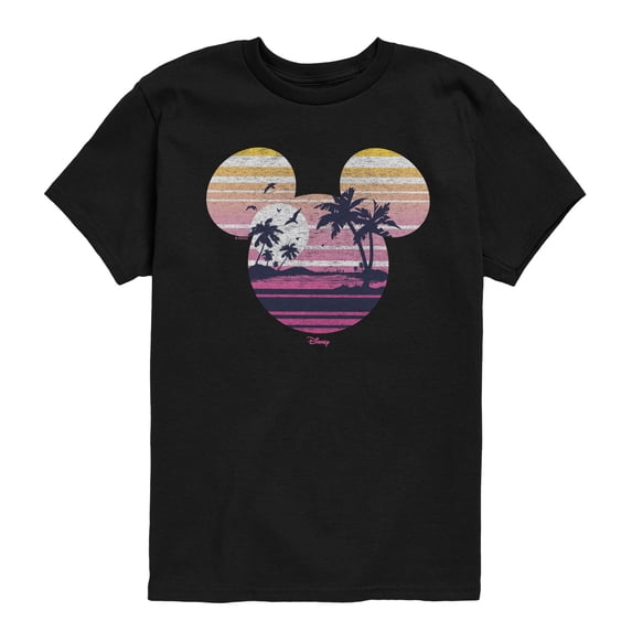 Disney - Beach Mickey Head - Youth Boys Short Sleeve Graphic T-Shirt