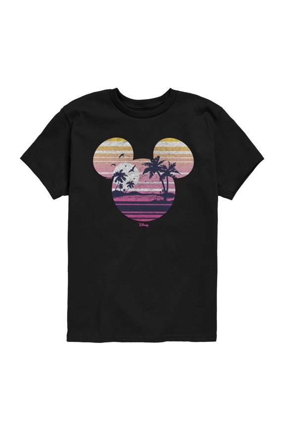 - Beach Mickey Head - Youth Boys Short Sleeve Graphic T-Shirt