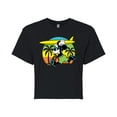 thumbnail image 1 of Disney - Beach Mickey - Juniors Cropped Graphic T-Shirt, 1 of 4
