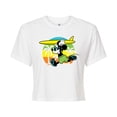 thumbnail image 1 of Disney - Beach Mickey - Juniors Cropped Graphic T-Shirt, 1 of 4