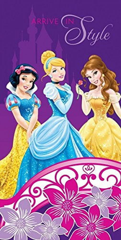 Disney Beach Towel Princess Purple Bath Towel 100% Cotton