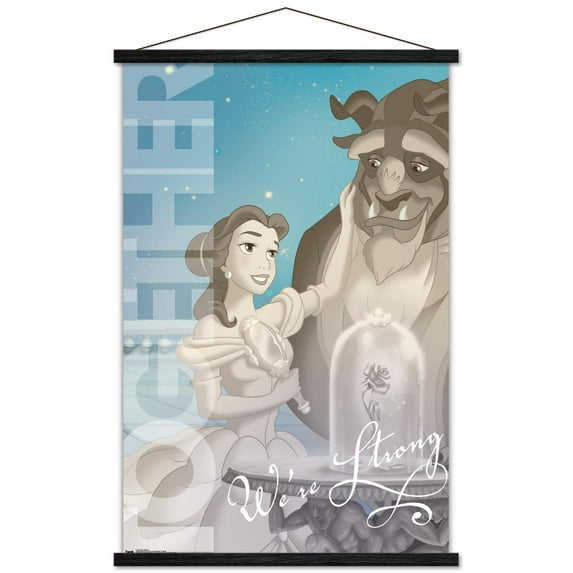 Disney Beauty And The Beast - Belle - Strong Wall Poster with Wooden Magnetic Frame, 22.375" x 34"