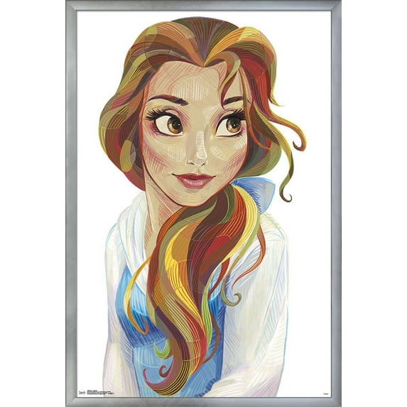 Disney Beauty And The Beast - Belle - Stylized Wall Poster, 22.375" x 34", Framed