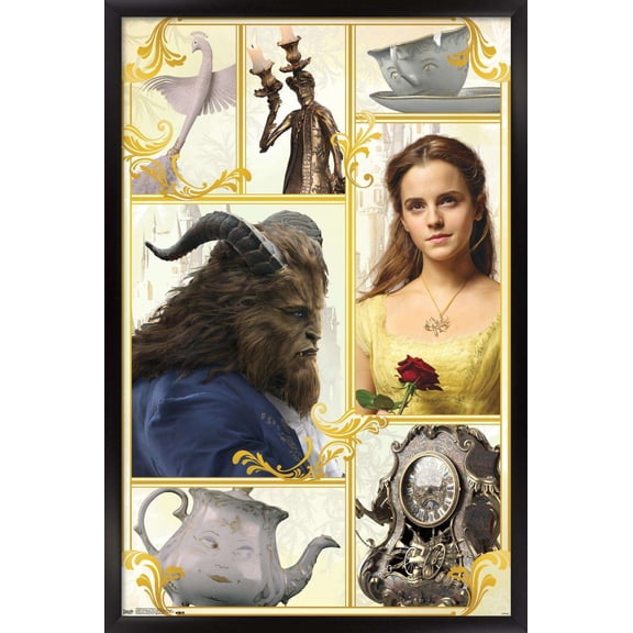 Disney Beauty And The Beast - Group Wall Poster, 14.725" x 22.375", Framed