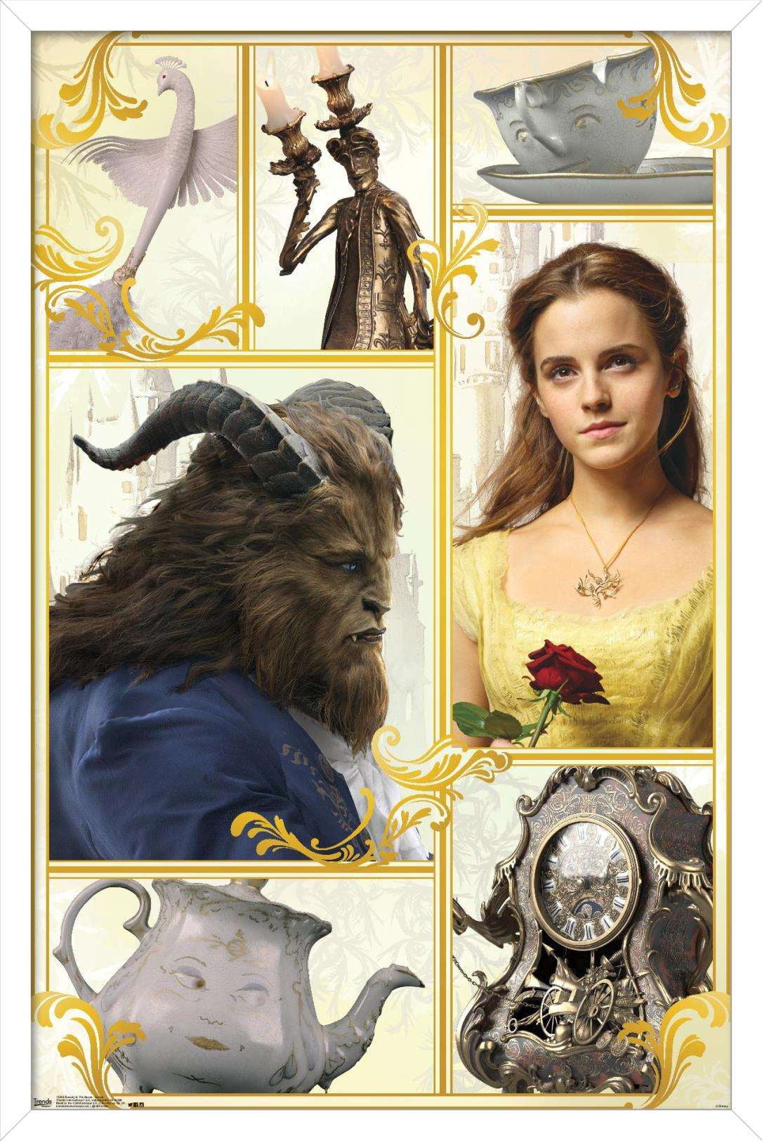 Disney Beauty And The Beast - Group Wall Poster, 22.375" x 34", Framed