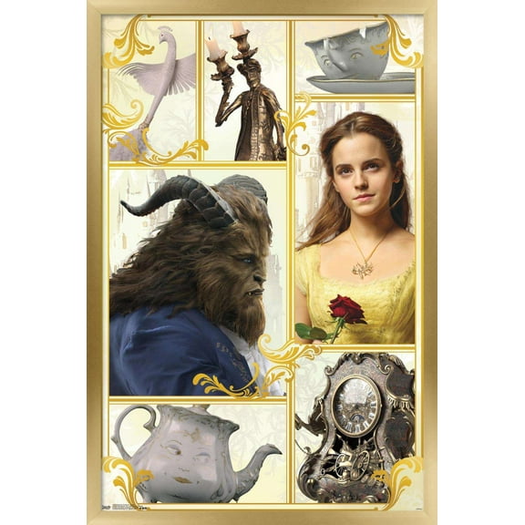 Disney Beauty And The Beast - Group Wall Poster, 22.375" x 34", Framed