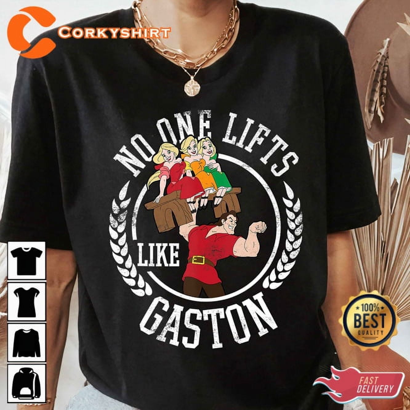 Disney Beauty And The Beast No One Lifts Like Gaston Badge Gym Workout