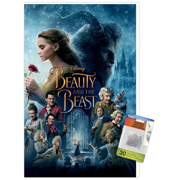 Disney Beauty And The Beast - One Sheet Wall Poster with Push Pins, 14.725" x 22.375"