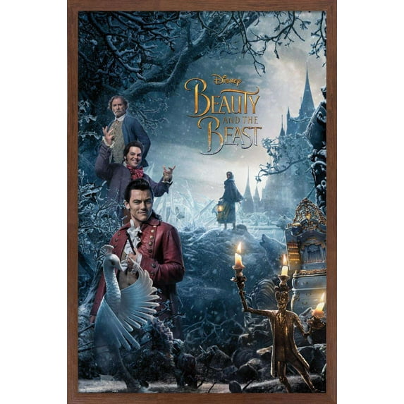 Disney Beauty And The Beast - Triptych 1 Wall Poster, 14.725" x 22.375", Framed