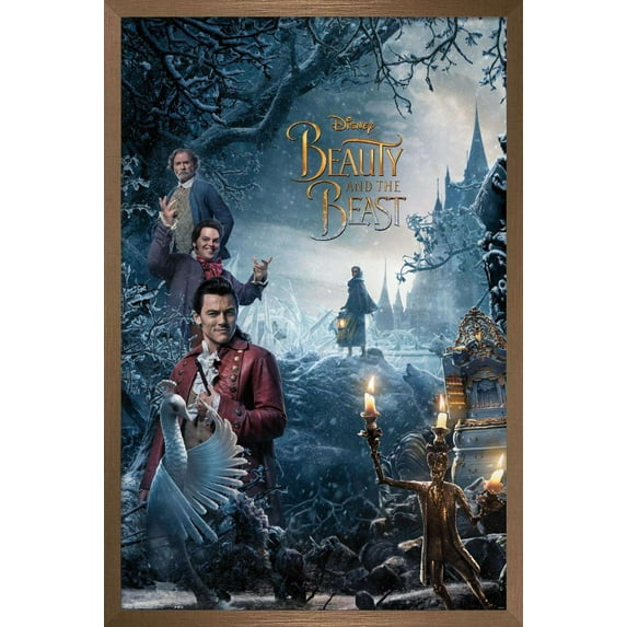 Disney Beauty And The Beast - Triptych 1 Wall Poster, 22.375" x 34", Framed