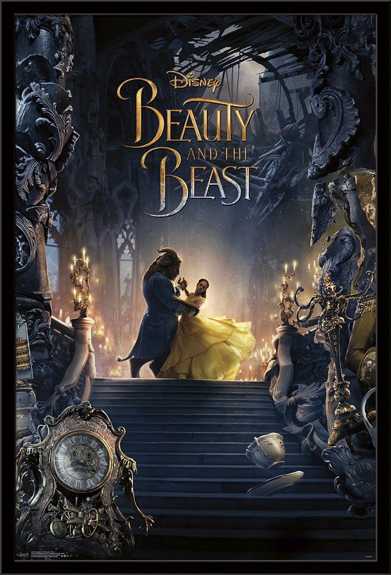 Disney Beauty And The Beast - Triptych 2 Wall Poster, 22.375" x 34", Framed