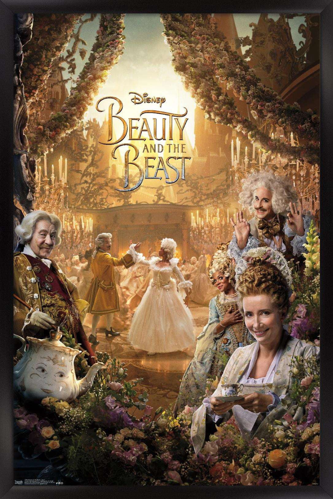Disney Beauty And The Beast - Triptych 3 Wall Poster, 14.725" x 22.375", Framed