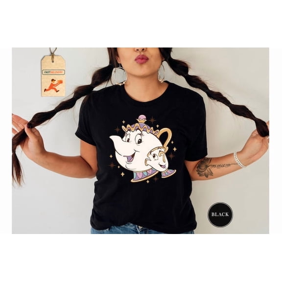 Disney Beauty And The Beast Chip And Mrs. Potts Shirt, Disney Mom Shirt, Disney Tea Pot And Cup Shirt, Disneyland Family Trip Shirt, Dark Heather Tshirt