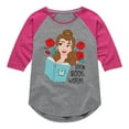 thumbnail image 1 of Disney Beauty & The Beast - 100% Book Worm - Toddler & Youth Girls Raglan Graphic T-Shirt, 1 of 5