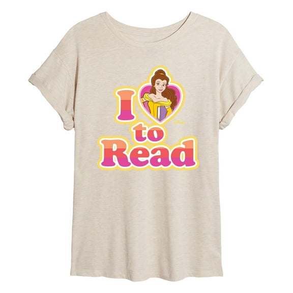 Disney Beauty & The Beast - Belle I Love To Read - Juniors Ideal Flowy Muscle T-Shirt