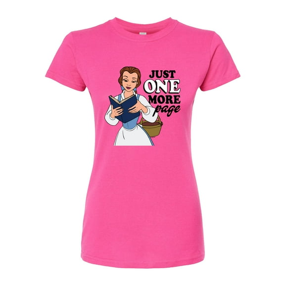 Disney Beauty & The Beast - Belle Just One More Page - Juniors Fitted Graphic T-Shirt