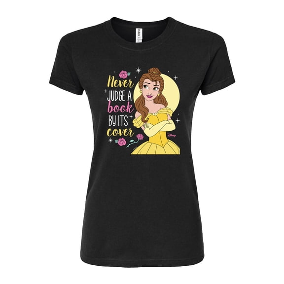 Disney Beauty & The Beast - Belle - Never Judge A Book By Its' Cover - Juniors Fitted Graphic T-Shirt