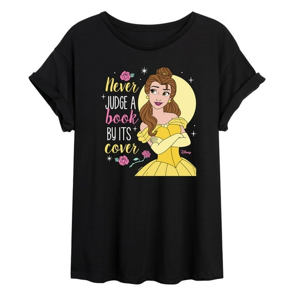 Disney Beauty & The Beast - Belle - Never Judge A Book By Its' Cover - Juniors Ideal Flowy Muscle T-Shirt