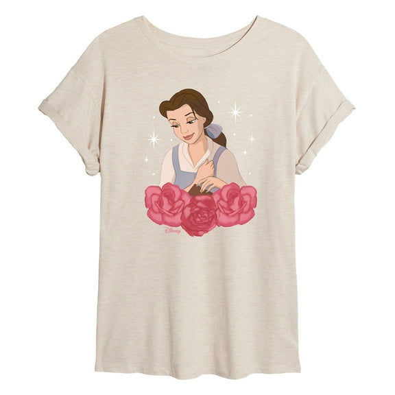 Disney Beauty & The Beast - Belle - Smell The Roses - Juniors Ideal Flowy Muscle T-Shirt