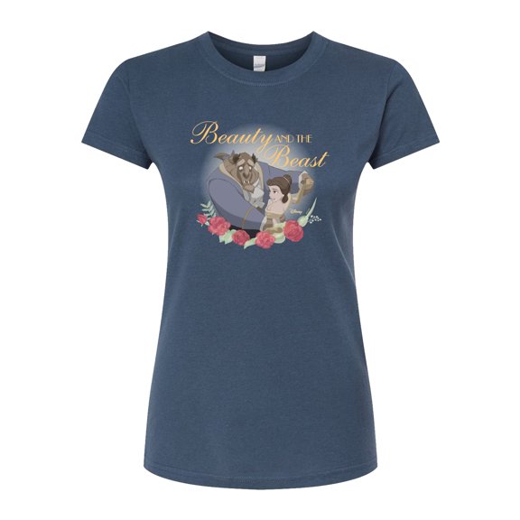 Disney Beauty & The Beast - Dancing in Roses - Juniors Fitted Graphic T-Shirt