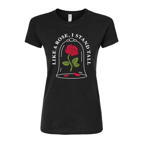 Disney Beauty & The Beast - Like A Rose, I Stand Tall - Juniors Fitted Graphic T-Shirt
