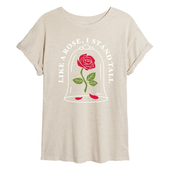 Disney Beauty & The Beast - Like A Rose, I Stand Tall - Women's Oversized T-Shirt