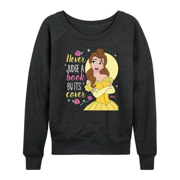 Disney Beauty & The Beast - Never Judge A Book By Its' Cover - Women's Lightweight French Terry Long Sleeve Shirt