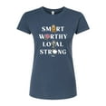 thumbnail image 1 of Disney Beauty & The Beast - Smart Worthy Loyal Strong - Juniors Fitted Graphic T-Shirt, 1 of 5