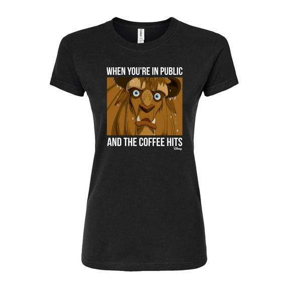 Disney Beauty & The Beast - When The Coffee Hits - Juniors Fitted Graphic T-Shirt