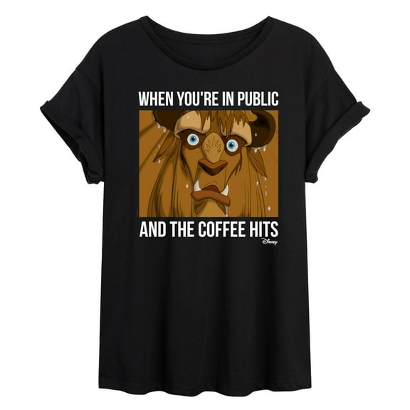 Disney - Beauty & The Beast - When The Coffee Hits - Juniors Ideal Flowy Muscle T-Shirt