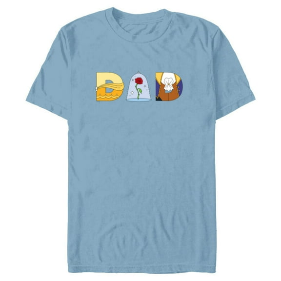 Disney Beauty and the Beast Belle Father’s Day Birthday Dad - Short Sleeve Blended T-Shirt for Adults - Customized-Ocean Blue