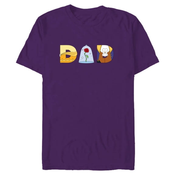 Disney Beauty and the Beast Belle Father’s Day Birthday Dad - Short Sleeve Blended T-Shirt for Adults - Customized-Purple