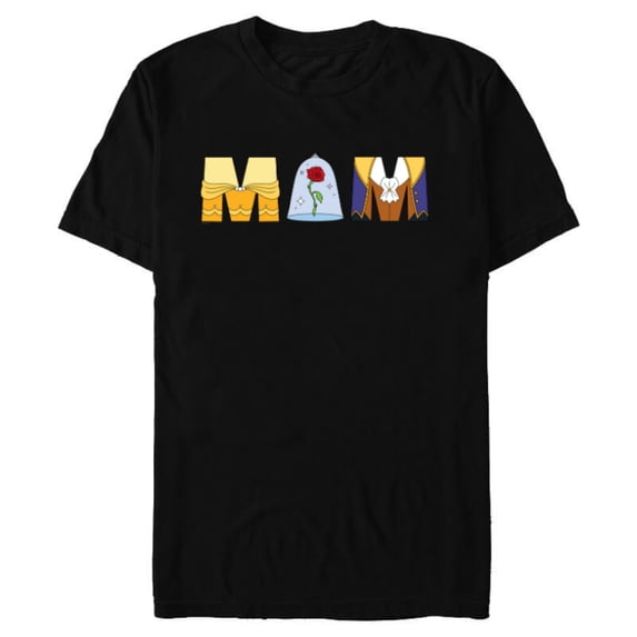 Disney Beauty and the Beast Belle Mother’s Day Birthday Mom - Short Sleeve Blended T-Shirt for Adults - Customized-Black