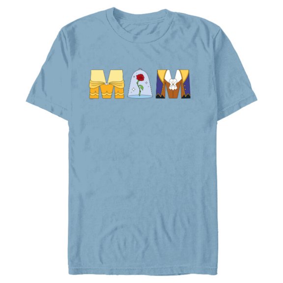 Disney Beauty and the Beast Belle Mother’s Day Birthday Mom - Short Sleeve Blended T-Shirt for Adults - Customized-Ocean Blue