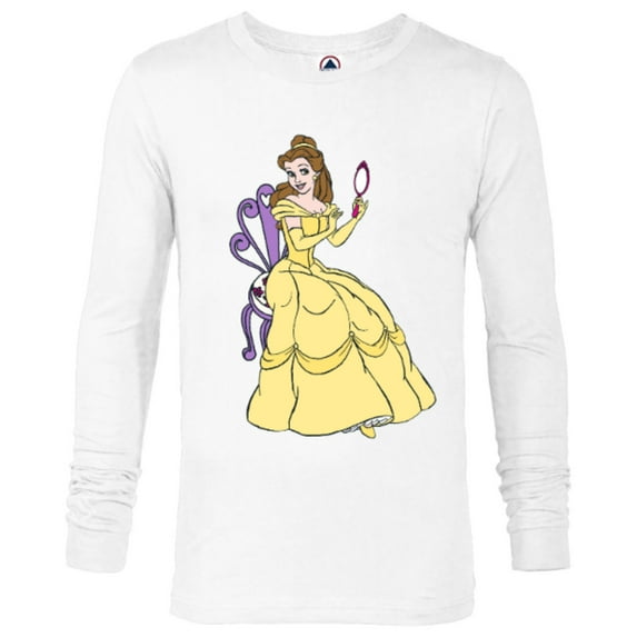 Disney Beauty and the Beast Belle T-Shirt - Long Sleeve T-Shirt for Men - Customized-White