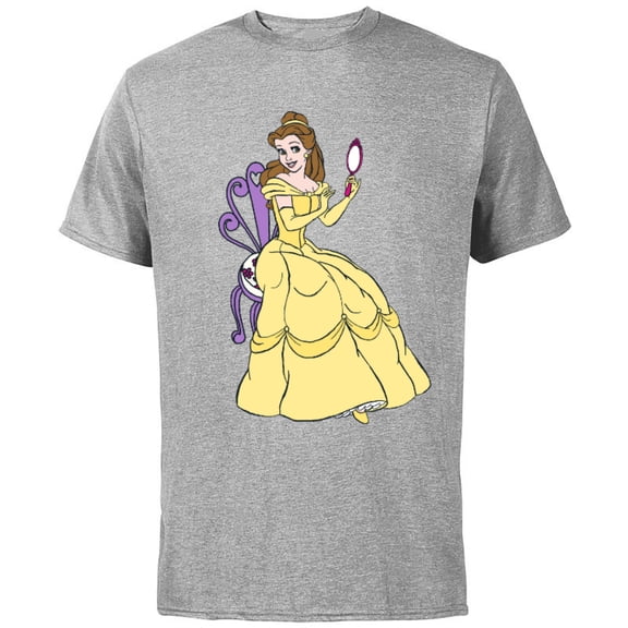 Disney Beauty and the Beast Belle T-Shirt - Short Sleeve Cotton T-Shirt for Adults - Customized-Athletic Heather