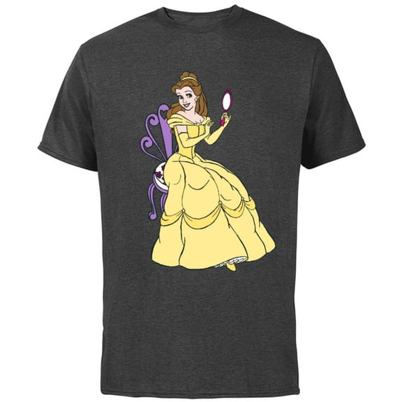 Disney Beauty and the Beast Belle T-Shirt - Short Sleeve Cotton T-Shirt for Adults - Customized-Charcoal Heather