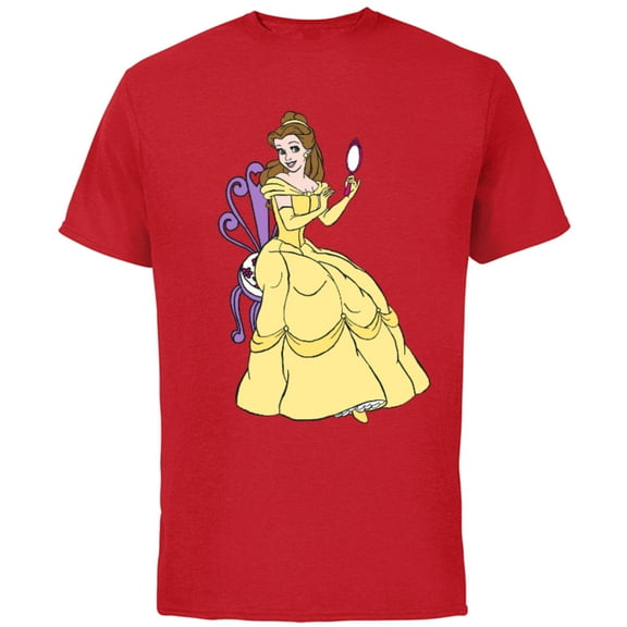 Disney Beauty and the Beast Belle T-Shirt - Short Sleeve Cotton T-Shirt for Adults - Customized-Red