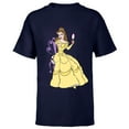 thumbnail image 1 of Disney Beauty and the Beast Belle T-Shirt - Short Sleeve T-Shirt for Kids - Customized-Athletic Navy, 1 of 5