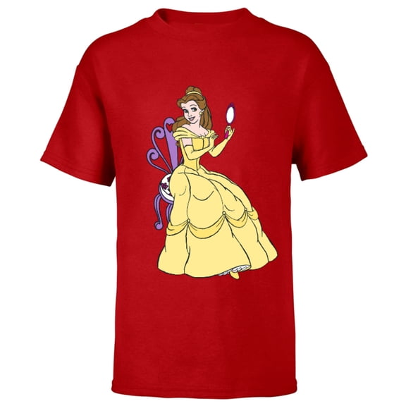 Disney Beauty and the Beast Belle T-Shirt - Short Sleeve T-Shirt for Kids - Customized-Red
