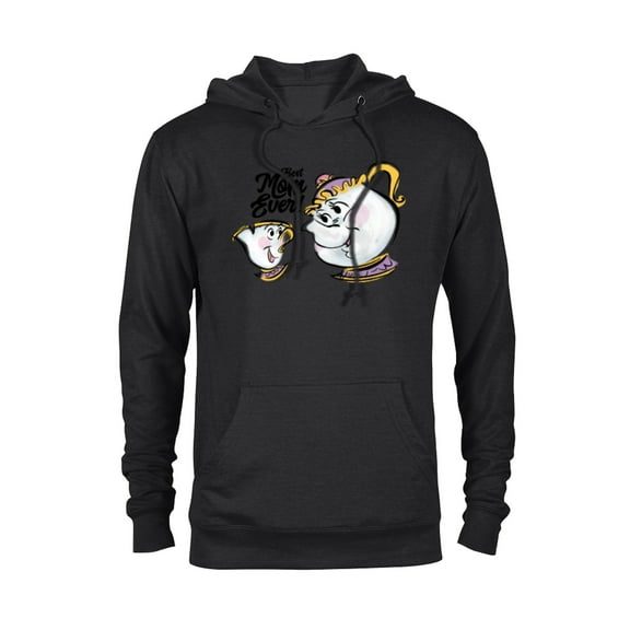 Disney Beauty and the Beast Chip Mrs. Potts Best Mom Ever - Pullover Hoodie for Adults - Customized-Black