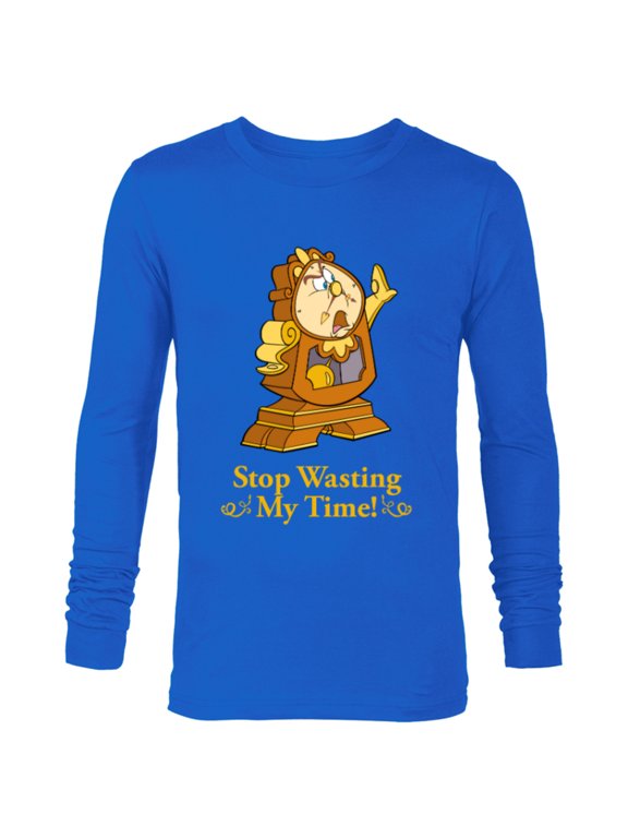 Beauty and the Beast Cogsworth Stop Wasting My Time - Long Sleeve T-Shirt for Men - Customized-Navy