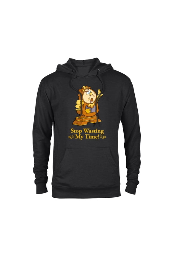 Beauty and the Beast Cogsworth Stop Wasting My Time - Pullover Hoodie for Adults - Customized-Black