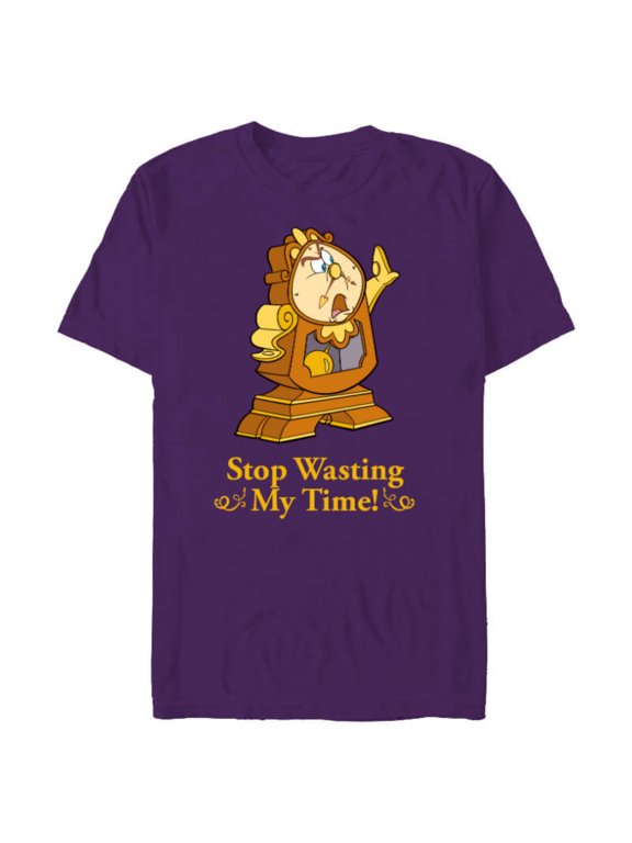Beauty and the Beast Cogsworth Stop Wasting My Time - Short Sleeve Blended T-Shirt for Adults - Customized-Berry Snow Heather